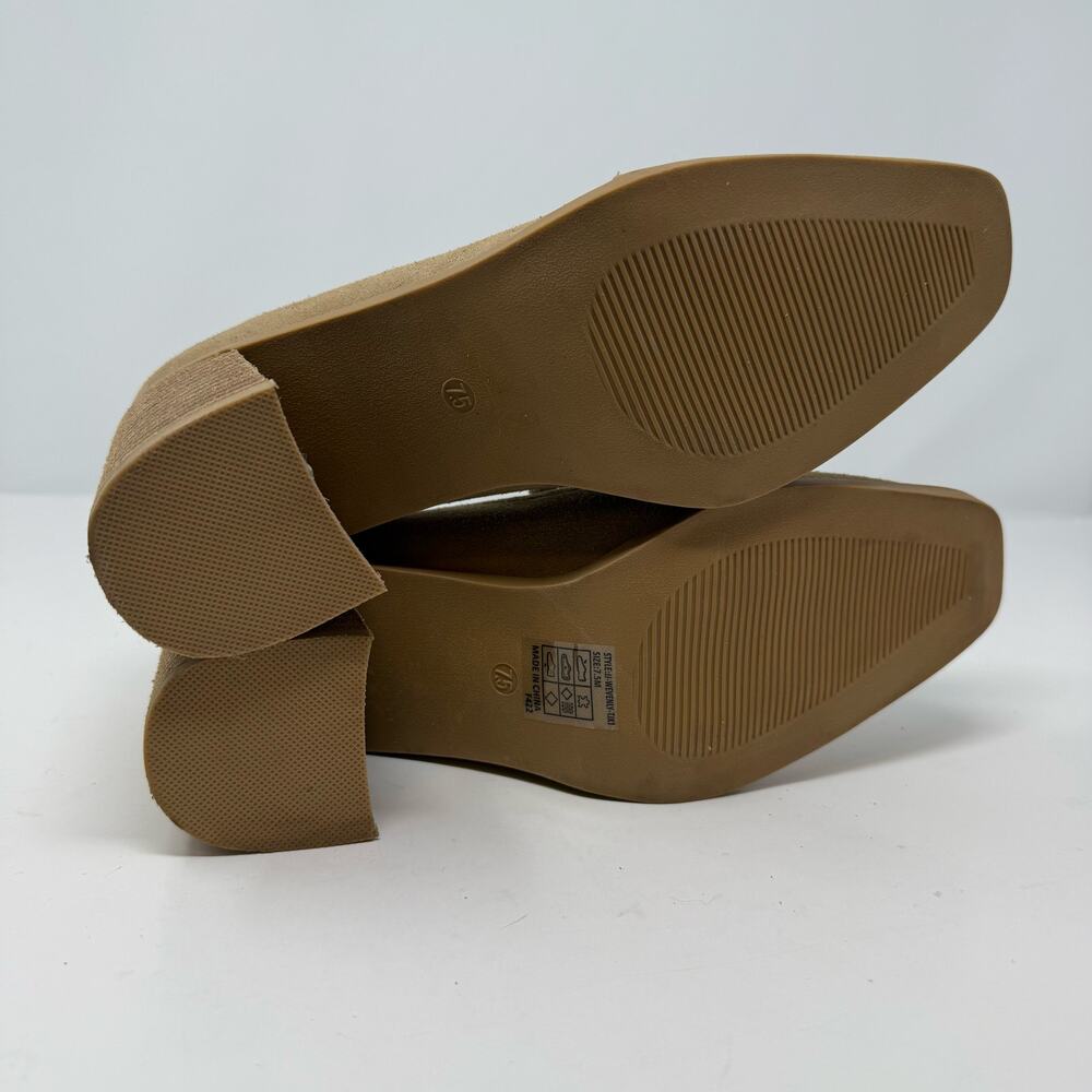 Joie Wevenly Suede Block Heel Loafers Women's 7.5 Tan Neutral High Heel NWOT - Picture 6 of 11